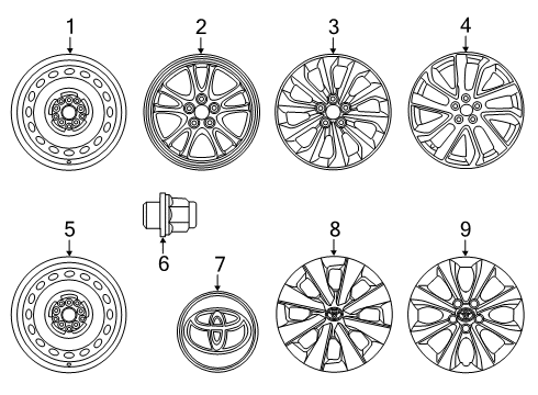 2020 Toyota Corolla Wheels, Wheel Covers & Trim Wheel, Spare Diagram for 42611-02Q80