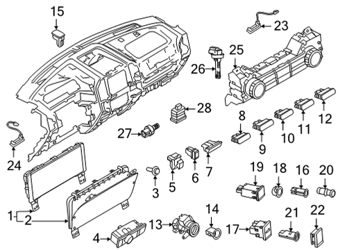 2021 Ford F-150 Adjustable Brake Pedal Lighter Assembly Diagram for F7SZ-15052-AA