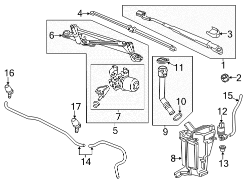 2019 Chevrolet Trax Wiper & Washer Components Wiper Blade Diagram for 42765836
