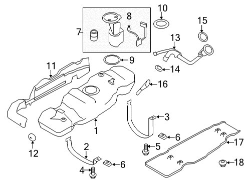 2013 Ford F-150 Fuel System Components Fuel Tank Diagram for DL3Z-9002-C