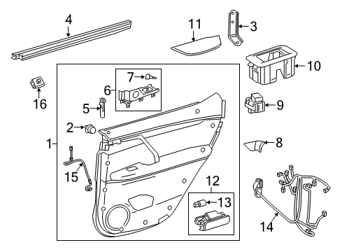 2021 Lexus RX350 Interior Trim - Rear Door Curtain Sub-Assembly, Rear Diagram for 65907-0E030