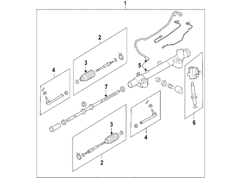 2010 Infiniti M45 P/S Pump & Hoses, Steering Gear & Linkage Seal Kit-Rack, Power Steering Gear Diagram for D9297-EJ00A