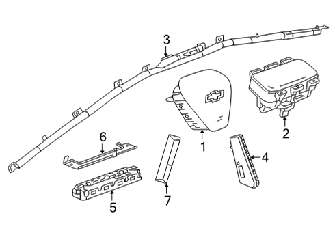 2022 Chevrolet Bolt EUV Air Bag Components Driver Air Bag Diagram for 42782783