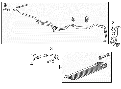 2018 Cadillac ATS Oil Cooler Hose & Tube Assembly Diagram for 84003660