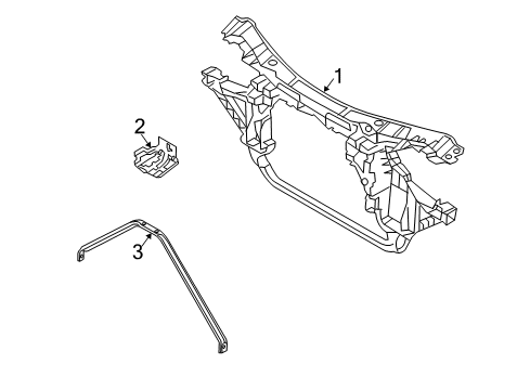 2004 BMW X3 Radiator Support Bracket, Hood Catch End Support Diagram for 51713403606