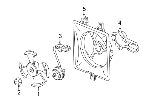2000 Acura TL A/C Condenser Fan Screw-Washer (4X8) Diagram for 93893-04008-08