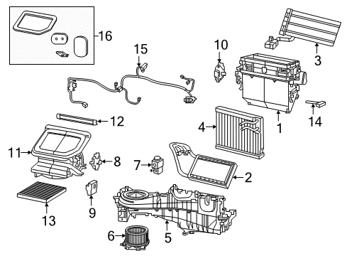 2019 Jeep Wrangler A/C & Heater Control Units Center Stack Upper Diagram for 6SX75DX9AA