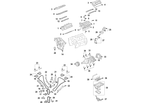 2021 Jeep Grand Cherokee L Engine Parts, Mounts, Cylinder Head & Valves, Camshaft & Timing, Oil Pan, Oil Pump, Crankshaft & Bearings, Pistons, Rings & Bearings, Variable Valve Timing Cover-Cylinder Head Diagram for 4893800AI