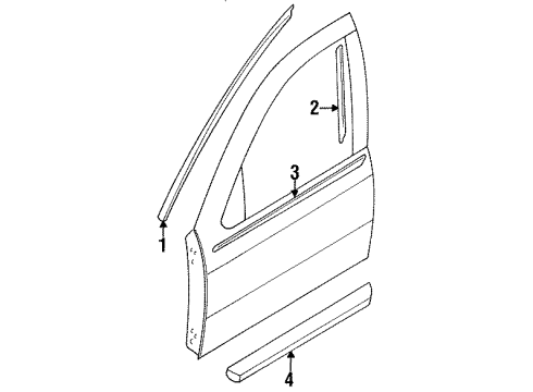 1998 Nissan 200SX Exterior Trim - Door Moulding-Front Door Sash, Front RH Diagram for 80282-8B800