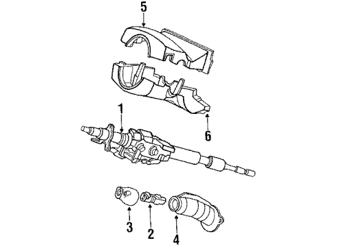 1991 Honda Prelude Steering Column & Wheel, Steering Gear & Linkage Column Assembly, Steering (Driver Side) Diagram for 53200-SF1-A03