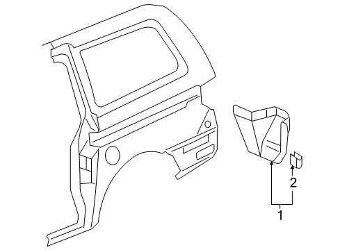 2006 Honda Odyssey Exterior Trim - Side Panel Fender, R. RR. (Inner) Diagram for 74551-SHJ-A00