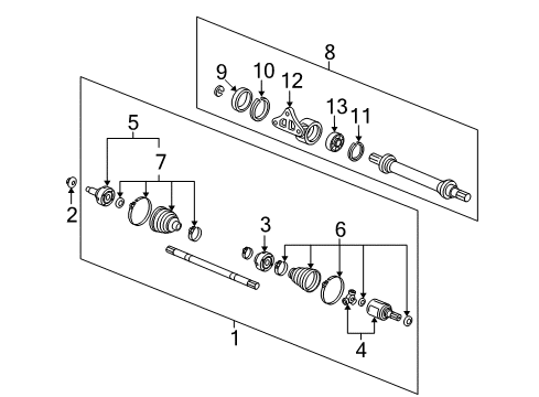 2008 Honda Fit Drive Axles - Front Shaft Assembly, Half Diagram for 44500-SLN-L00