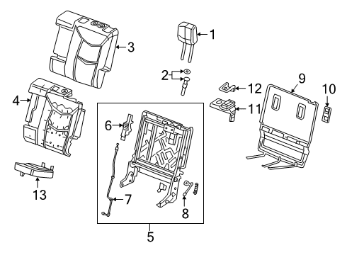 2021 Cadillac XT6 Power Seats Seat Back Frame Diagram for 84641867