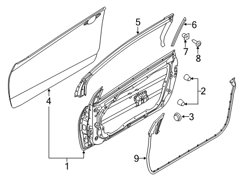 2015 Kia Forte Koup Door & Components RETAINER Assembly-WEATHERSTRIP Diagram for 82260A7200