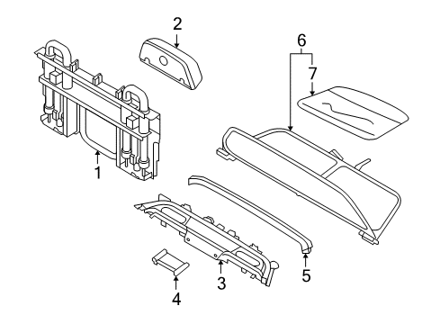 2009 BMW 650i Roll Bar Components Air Outlet Grille, Front Diagram for 51467129402