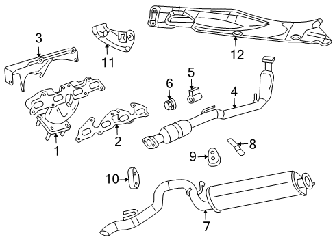 2002 Jeep Liberty Exhaust Components, Exhaust Manifold Hanger-Exhaust Diagram for 52101150AB