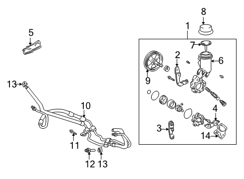 2005 Scion xA P/S Pump & Hoses, Steering Gear & Linkage Power Steering Pump Diagram for 44310-52050