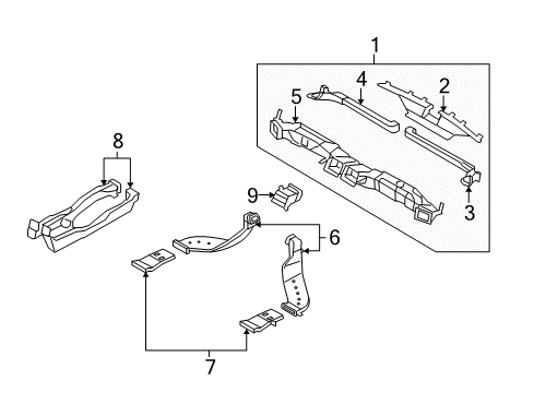 2009 Kia Borrego Ducts Duct-Rear Air VENTILATOR RH Diagram for 970602J050