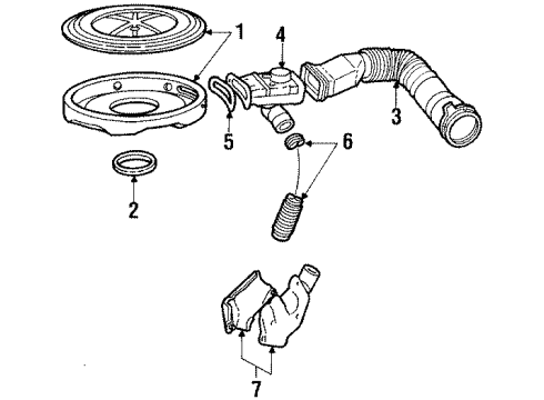 1986 Ford Aerostar Air Inlet Element Diagram for D7FZ-9601-AR