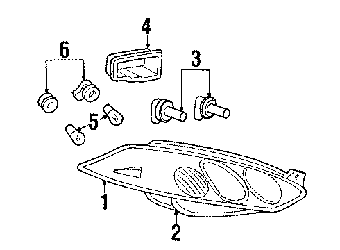 1999 Mercury Cougar Headlamps Socket Diagram for F8RZ-13K371-AA
