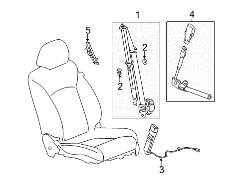 2014 Chevrolet Spark EV Seat Belt Seat Belt Assembly Button Diagram for 12459810