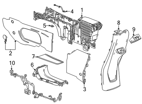 2022 Chevrolet Bolt EV Center Console Tray Diagram for 42736285