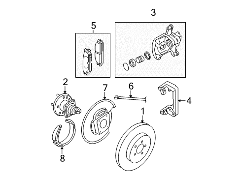 2016 Chevrolet Impala Limited Rear Brakes Caliper Diagram for 25990067