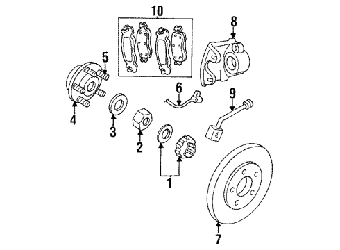 2000 Dodge Stratus Anti-Lock Brakes Shoe Kit Diagram for 5016227AA