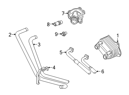 2003 Dodge Viper Oil Cooler Adapter-Oil Cooler Diagram for 5037249AD