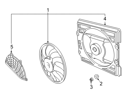 1996 BMW 750iL A/C Condenser Fan Pusher Fan Diagram for 64548380774