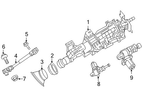 2012 Nissan Maxima Steering Column & Wheel, Steering Gear & Linkage Column-Steering Tilt Diagram for 48810-ZY86E