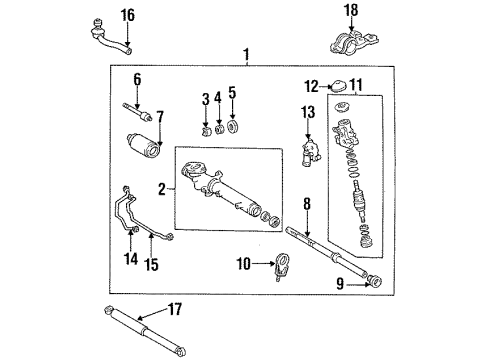 1996 Lexus GS300 P/S Pump & Hoses, Steering Gear & Linkage Tube, Steering Right Turn Pressure Diagram for 44418-30041