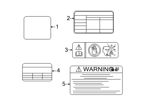 2016 Kia Forte5 Information Labels Label-Crash Pad, Side A/B Diagram for 852612P500