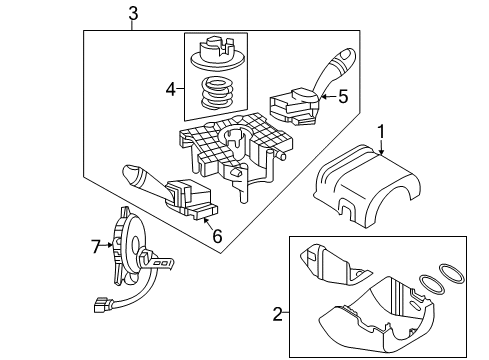 2006 Hyundai Tiburon Shroud, Switches & Levers Switch Assembly-Wiper & Washer Diagram for 93420-2C250