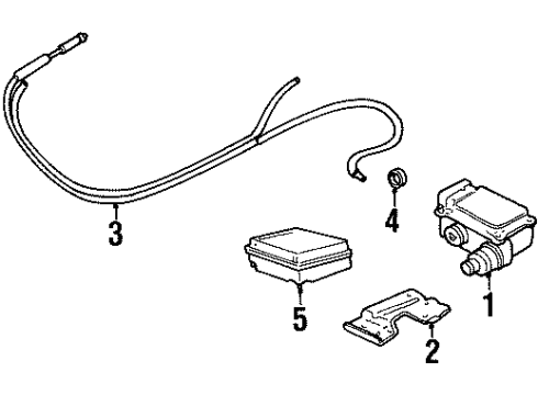 1998 Ford Crown Victoria Cruise Control System Actuator Assembly Diagram for F8AZ9A825AA