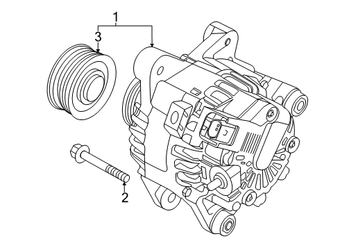 2020 Hyundai Venue Alternator Alternator Assembly Diagram for 37300-2M317