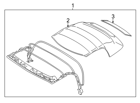 1998 BMW Z3 Top Cover & Components Rear Window Cover Diagram for 54218410559