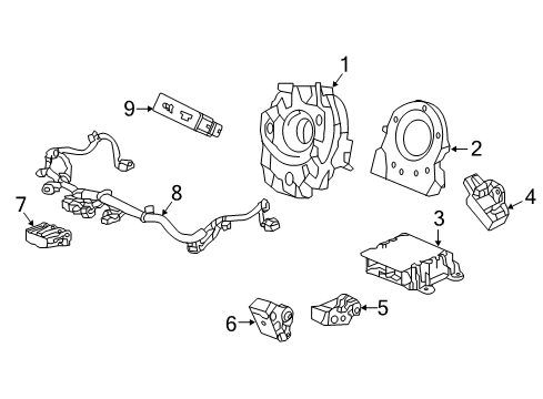 2015 Honda Fit Air Bag Components Sensor Assy, Side Diagram for 77970-T5A-N01