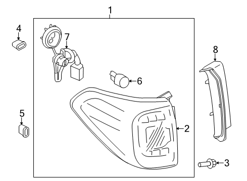 2012 Infiniti QX56 Bulbs Body Assembly Combination LMP, RH Diagram for 26554-1LA0B