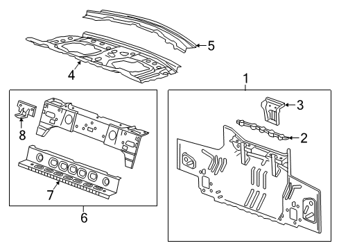 2020 Chevrolet Camaro Rear Body Seat Support Diagram for 22747738