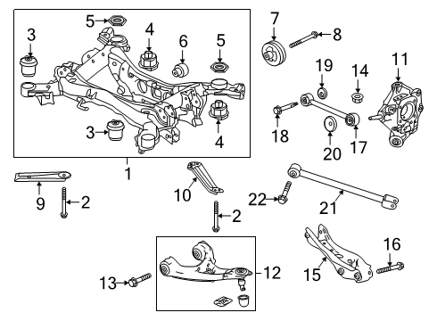 2022 Honda Passport Rear Suspension Arm Complete , Lower-A Right Rear Diagram for 52370-TZ5-A91