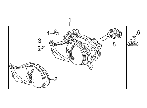 2003 BMW 525i Bulbs Fog Lights, Left Diagram for 63176900221