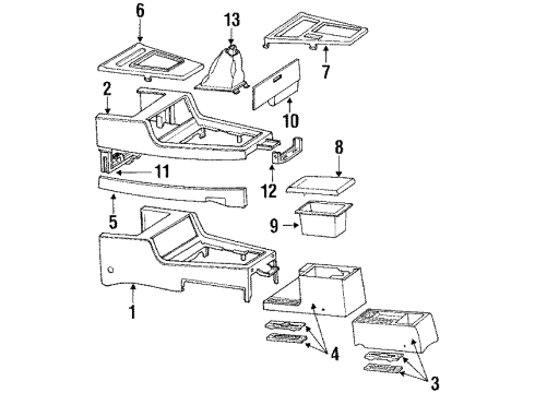 1989 Hyundai Sonata Center Console Bezel-Cigar Lighter Mounting Diagram for 84591-33000