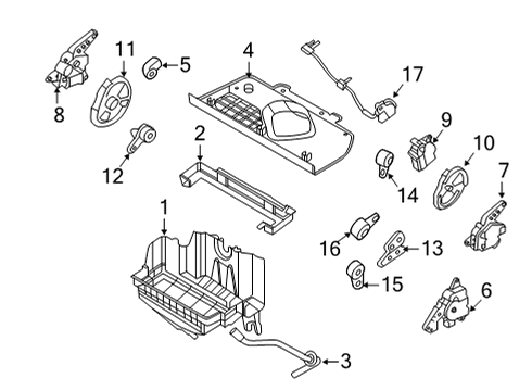 2021 Kia Niro EV A/C & Heater Control Units Arm-Floor Door Diagram for 97223-G2010