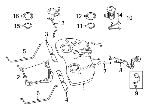 2019 Nissan Altima Fuel Supply Tube Assy-Filler Diagram for 17221-6CA0A