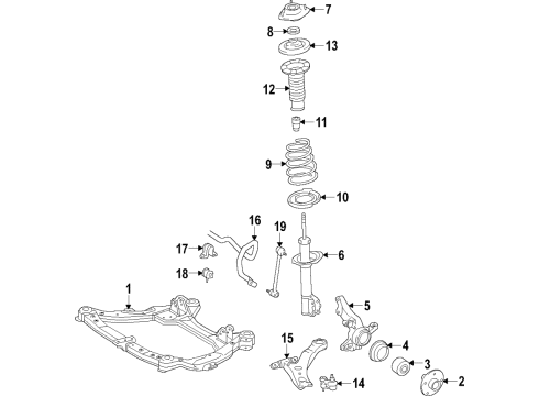 1995 Toyota Avalon Front Suspension, Lower Control Arm, Stabilizer Bar, Suspension Components Bar, Stabilizer, Front Diagram for 48811-33050