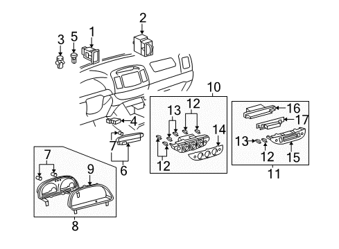 2004 Toyota Camry A/C & Heater Control Units Dash Control Unit Diagram for 55902-06070