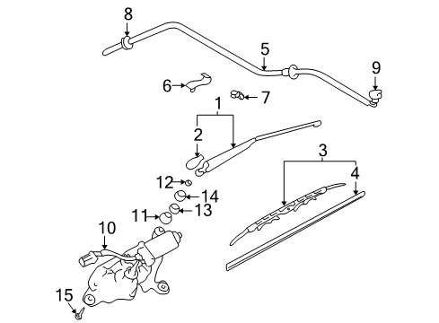 2005 Hyundai Elantra Wiper & Washer Components Cap & Pad Assembly Diagram for 98711-2D000