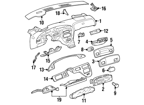1995 Pontiac Bonneville A/C & Heater Control Units Heater & Air Conditioner Control Assembly Diagram for 16220102