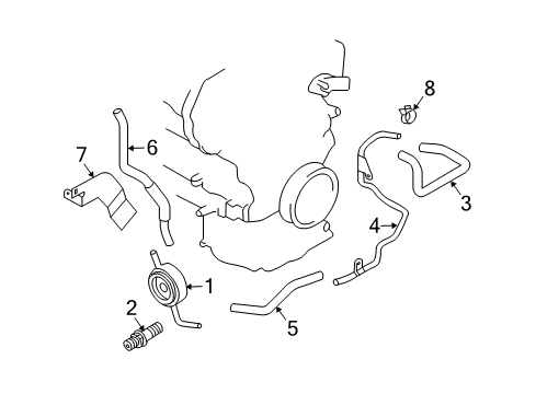 2005 Nissan 350Z Engine Oil Cooler Hose-Water Diagram for 21306-AM600